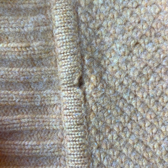 Johnstons of Elgin Cardigan Orange Cashmere Textured Collared Sweater Size Small - Picture 8 of 12